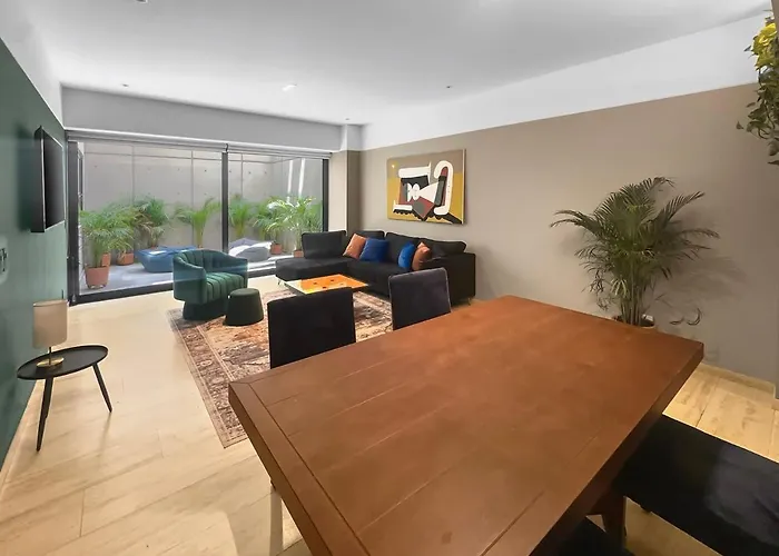 23-gh3 2 Bedroom 2.5 Baths Private Patio Roma Norte Apartment